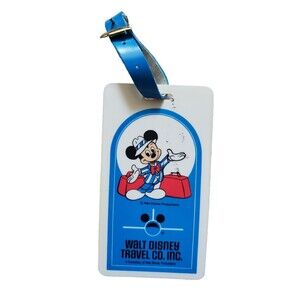 Vintage Mickey Mouse Luggage Tag 1980’s Walt Disney Travel Company Inc